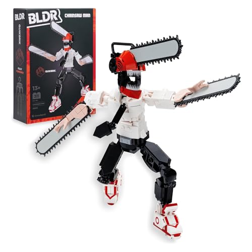 BLDR Chainsaw Man Buildable Action Figure Construction Set 0040-10-Inch Articulated Constructible Figure with 311 Pieces