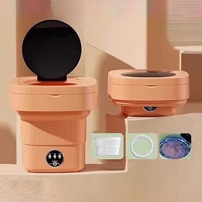 Portable Washing Machine, 2 in 1 Mini Washer with Spin Drying, Foldable and Collapsible for Small Delicates and Baby Clothes