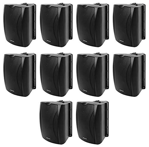 10 Rockville Wet-6B 70V 6.5" Ipx55 Black Commercial Indoor/Outdoor Wall Speakers #TOP7