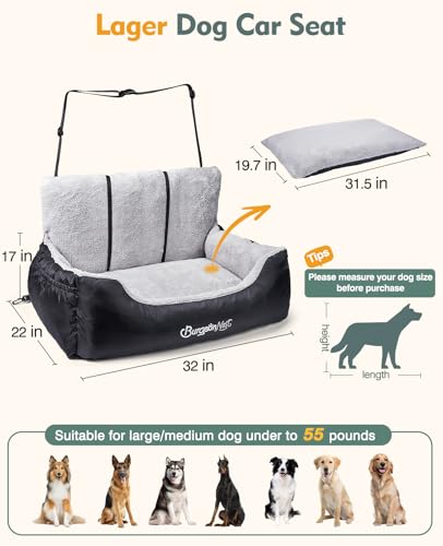 Image of BurgeonNest Dog Car Seat for Small Dogs & Cats Under 55 lbs,Black