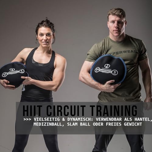 Foto von HYPERWEAR SandBell 3kg 6lbs - Fitness Sandsäcke für Fitnesstraining wie Hanteln, Kettlebell, Core Bag, Slam Ball, Wall Ball, Medizinball und mehr - Größen 1kg -23kg