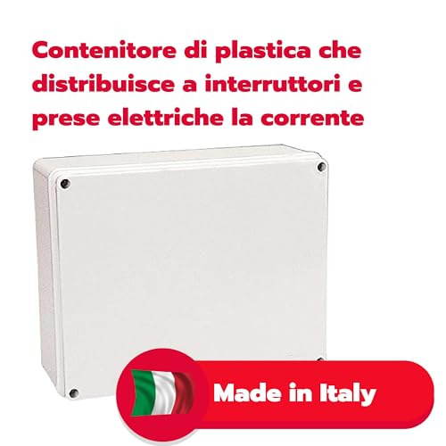 POLY POOL - PP0295 Externer Verteilerkasten - Schaltkastenabdeckung - Rechteckiger elektrischer Verteiler - Hausstromkreisverteiler - Verteilerkasten Made In Italy, Grau