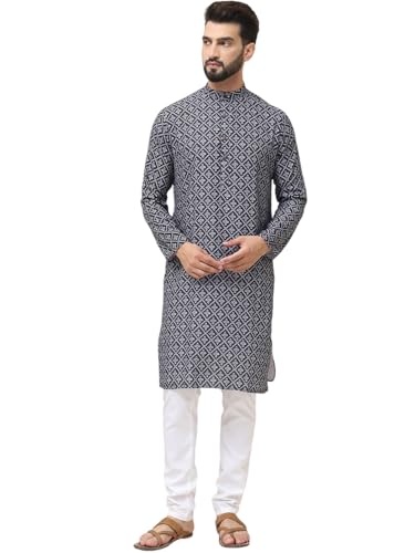 Kurta imprimé coton homme Sojanya vêtement indien traditionnel avec churidar