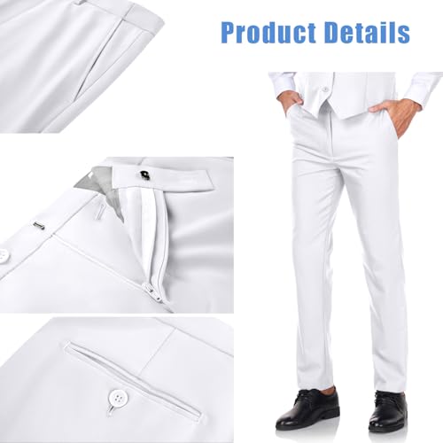 Men's Dress Pants Classic Fit Expandable Waist Casual Flat Front Pant4