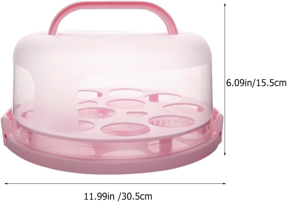 Kichvoe Cake Carrier with Lid and Handle Portable Round Cake Holder for for Parties and Picnics Storage Container for and Transport
