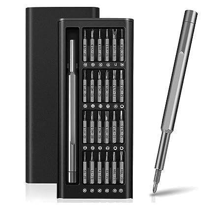 24-in-1 Precision Screwdriver Set - Magnetic Repair Tool Kit with Interchangeable Bits & Portable Case for Electronics, Cell Phone, Laptop, PC, Watch, Eyeglasses & Home Appliance Repair (Black)-image-44