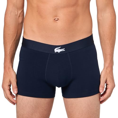 Lacoste Men's Cotton Stretch Diagonal Print Trunks, 3-Pack2