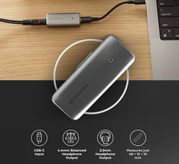 Image of Audioengine HXL Balanced Portable DAC and Headphone Amplifier - 4.4mm Balanced Output, 520mW Power, Hi-Res Audio for Audiophile Headphones