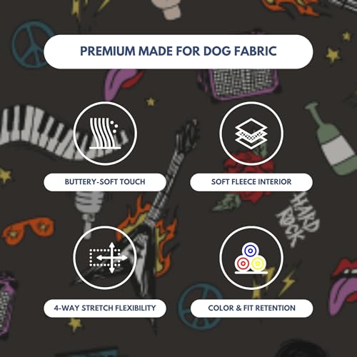 Image of Spark Paws Dog Hoodie - Premium Dog Sweater for Small, Medium, and Large Dogs | Warm Outfits for French Bulldogs, Pitbull, Puppy, Winter Jacket Alternative - Rock and Roll -2XL