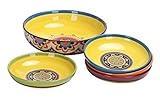 Bico Tunisian Ceramic Pasta Bowl, Set of 5(1 unit 214oz, 4 units 35oz), for Pasta, Salad, Microwave...