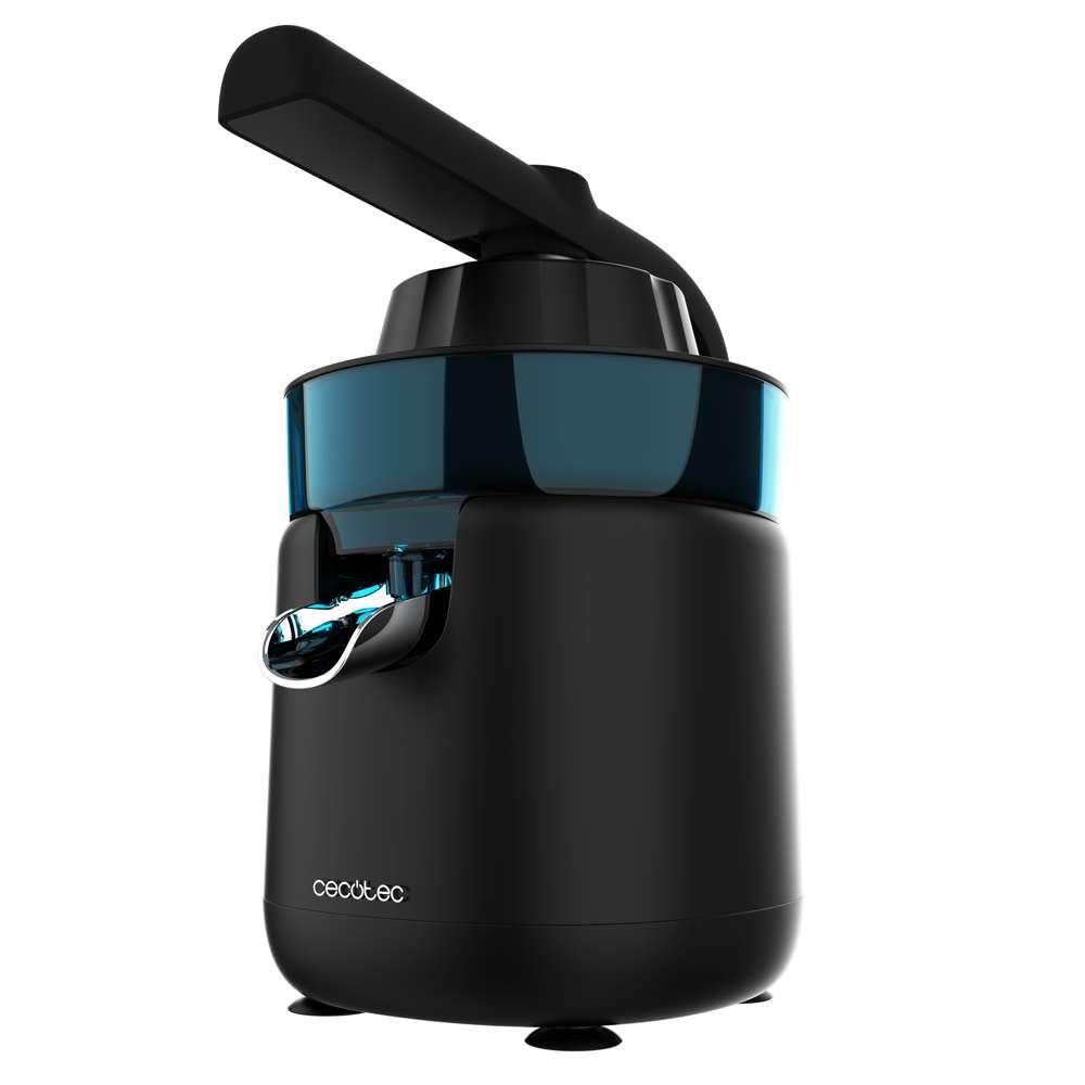 Cecotec Exprimidor Eléctrico de Brazo para Naranjas y Cítricos EssentialVita Hyden 120. 120W, 2 Conos Desmontables de Plástico de Diferente Tamaño, Mango y Tapa de Plástico, Capacidad de 250ml