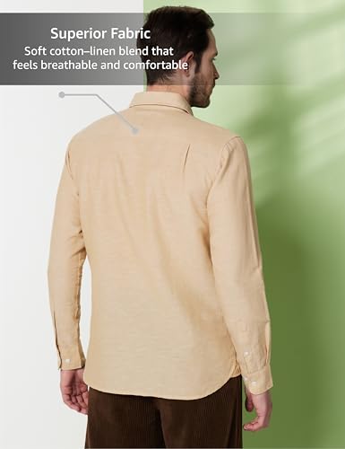 Image of Symbol Premium Men's Cotton Linen Casual Shirt - Regular Fit | Full Sleeve (Available in Plus Sizes)