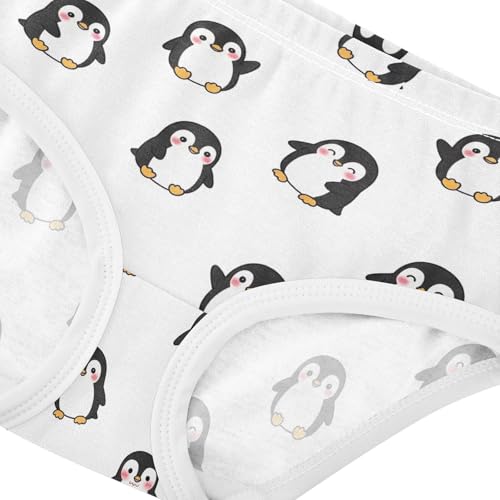 Joisal Toddlers Underwear Floral 2t Cotton Panties Little Girl Durable Underpants Briefs Cute Cartoon Penguins White4