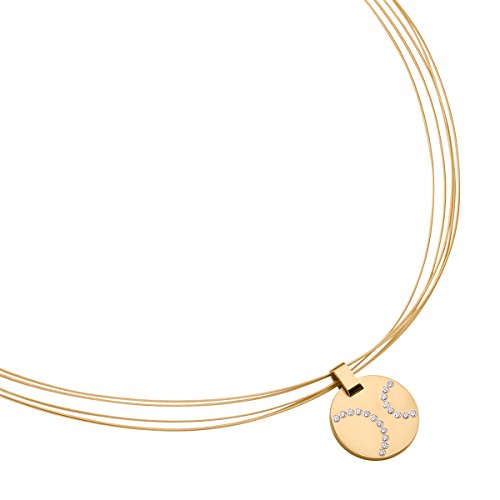 Heideman Collares Mujer de Acero Inoxidable Color Oro Mate Collar Mujer con Swarovski Piedra Blanco