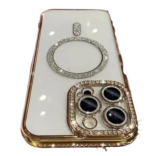 �t�@�b�V�����O���b�^�[�_�C�������h�����P�[�X�AiPhone 17 16 15 14 13 11 12 Pro Max Funda ���C���C�����X�[�d�o���p�[�J�o�[�ƌ݊�������(Gold,15)