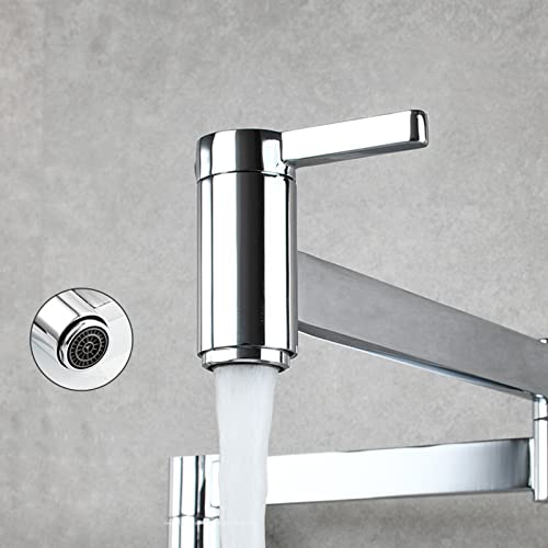 Robinet de cuisine en laiton robuste au design mural architectural et épuré