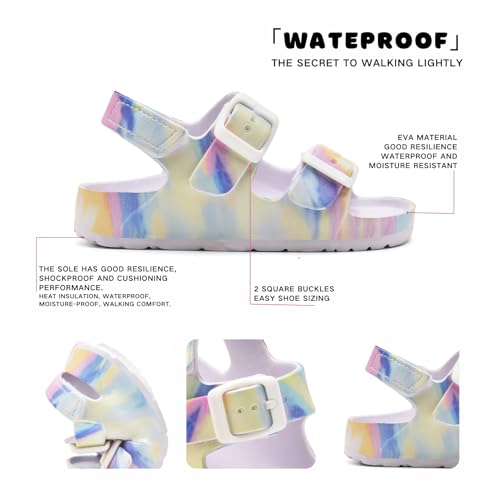 Image of Toddler Unisex Adjustable Buckle Sandals - Comfortable Open Toe Beach & Pool Shoes for Boys & Girls with Back Strap