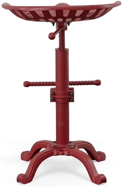 Vintage Farmhouse 18.75" Metal Stool in Red