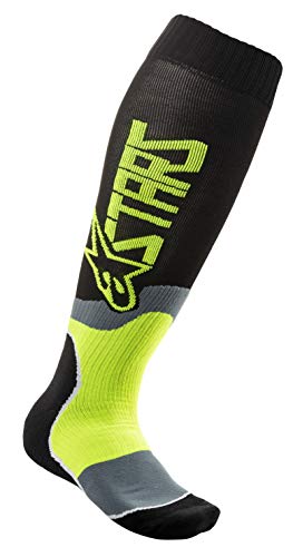 Alpinestars boys Plus-2 Black/Fluo Mx Plus 2 Socks Black Fluo Yellow Youth, Multi #1