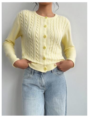 Image of SOLY HUX Women's Button Down Cropped Lightweight Cardigan Sweater Cute Fall Fashion 2026