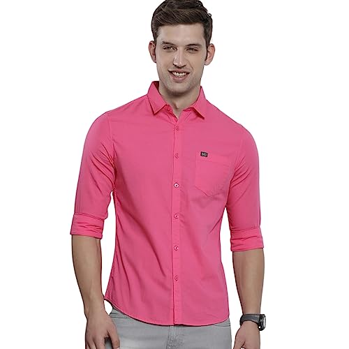 Image of The Indian Garage Co Men Slim Fit Solid Full Sleeves Cutaway Collar Casual Shirt