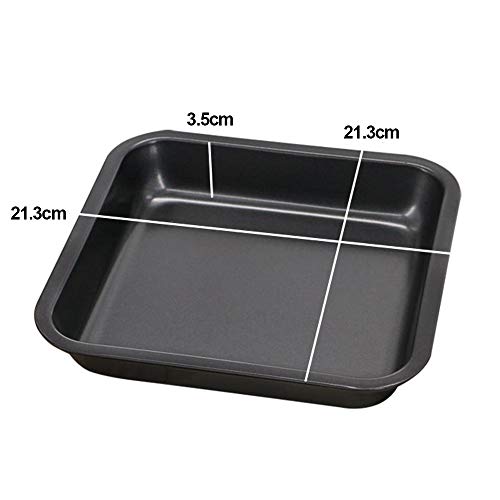 Suny Smiling 2 Pack 8 Inch Square Cake Pan, Nonstick Bakeware Carbon Steel Toast Mold Baking Tray for Cakes, Bread, Pizza - Thumbnail 5