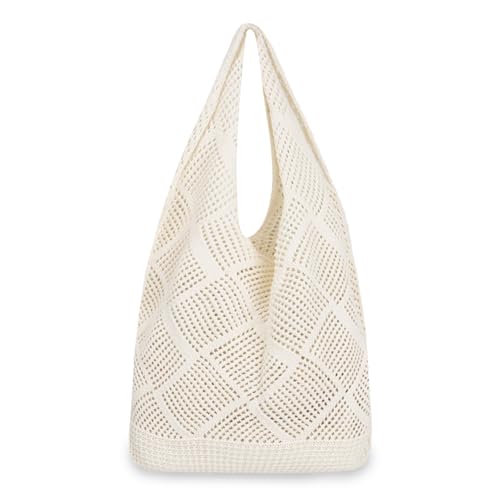 loacuony Strandtasche Damen,Häkeltasche,Gehäkelte Tasche Netz Beach...