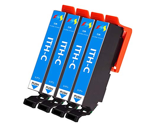 EPSON インクカートリッジ ITH-6CL エプソンITH互換ITH-C 4本セット 増量版 対応機種:EP-710A EP-709A EP-711A EP-810AW EP-810AB EP-811AW EP-811AB 残量表示ICチップ付