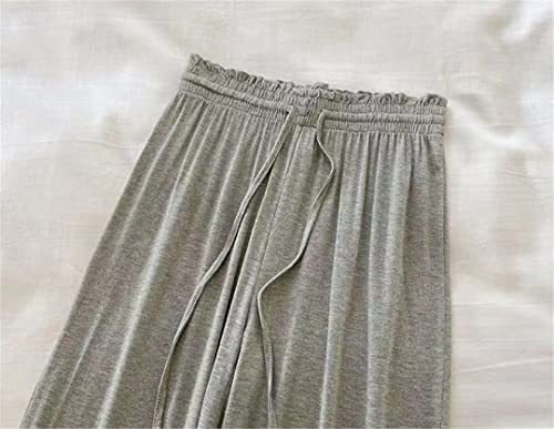 Rfmfkkg Women Solid Color Wide Leg Trousers Elastic Waist Pants Loose Casual Pants Cotton Sports Pants2