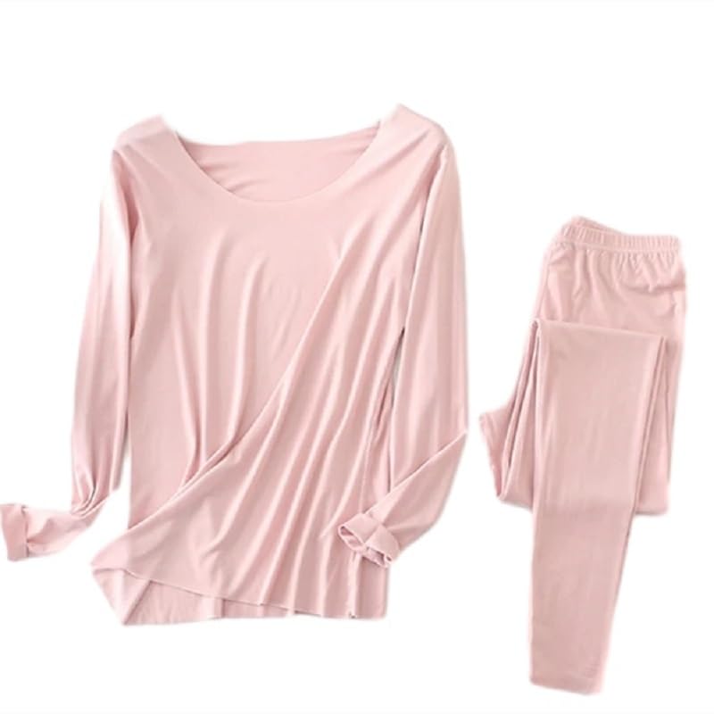 OFFSUM Ropa Interior Térmica Mujer - Pantalones Largos De Talla Grande 6XL para Mujer, Lencería Cómoda, Pijama, Tops Ajustados, Traje De 2 Piezas, Ropa Interior Informal De Invierno