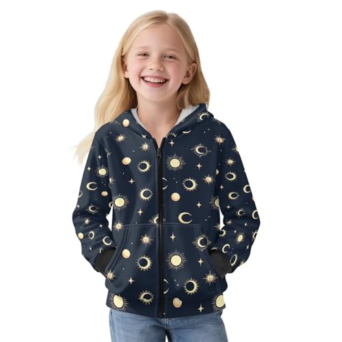 Unisex Fleece Zipper Hoodies Long Sleeve Warm Pockets Sweatshirt for Boys Girls Trendy 3D Prints Coat Fall Winter3