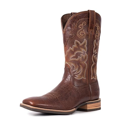 Cowboy Boots For Men Full Cowhide Leather Western Square Toe Mid-Calf Mid-Calf Pull on Classic Embroidered Boot3