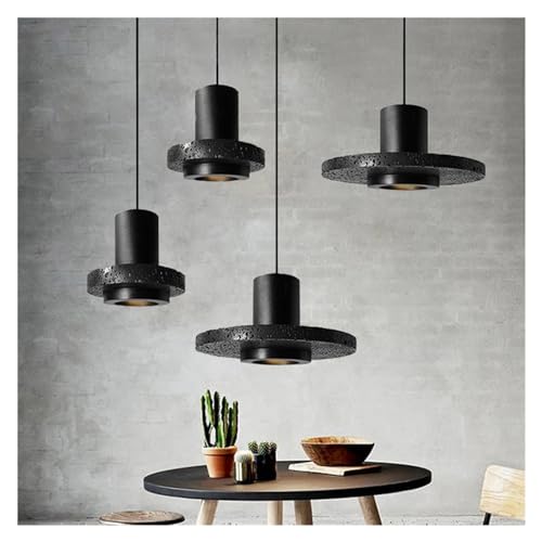Lampe suspendue noire LED moderne pour chambre et café