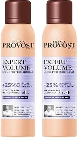 FRANCK PROVOST Laque Professionnelle Volume Fixation 48H Extra Forte Format Compressé (Lot de 2)