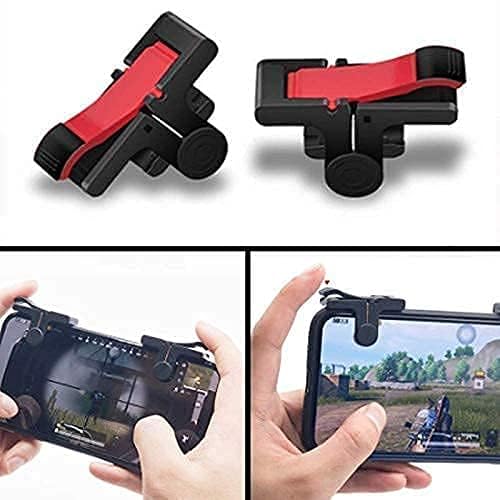 Image of Combo of Best PUBG Trigger Mobile Gaming Controller Sensitive Aim and Fire Red Black Triggers L1 R1 Button Mobile Finger Sleeve for Pubg /Free Fire /Cod Mobile
