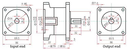 Planetary Reducer Stepper Speed Reducer High Torque for Nema34 Stepper Motor Ratio 16:1 - Thumbnail 4