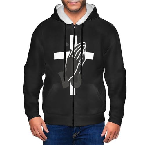Men'S Jesus Saved My Life Adult Hoodie,Long Sleeve Zipper Cardigan With Hood With Pocket