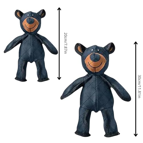 Yigoo Unzerstörbar Hundespielzeug,Unkaputtbar Kuschelti Plüsch Teddy Bär,Quietsch Robuste Hund Spielzeug,Anti-Kau Toy Blau L
