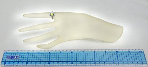 Rb Gems Sterling Silver 925 Ring Genuine Gemstone Marquise Shape 0.70 Carat With Rhodium-Plated Finish (8, Peridot) #TOP2