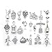 Kewmayer 63 Pièces Breloques Argentées Mixte Charms Pendentifs,Pendentifs pour abrication Creation de Bijoux Collier Bracelet décoration(3 de chacun des 21 types, 63 au total)