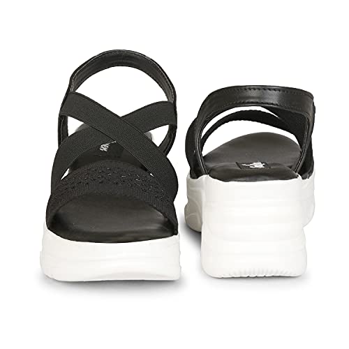 Image of Stylish Girl's High Heel Criss Cross Chunky Sole Casual Fashion Wedges Sandal For Women /Girls Ankle Strep Sandal