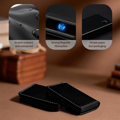 Image of Business Card Holder PU Leather with Magnetic Closure