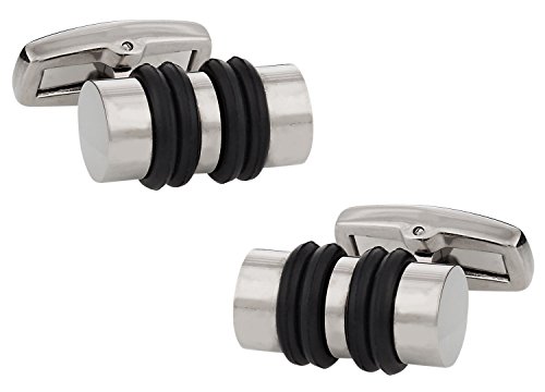 Mancuernillas para hombre titanio ligero con caja regalo miniatura 1
