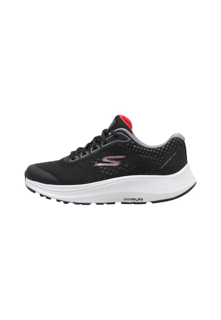 Skechers Boy's Go Run Consistent 2.0 Mile Marker Sneakers, Black Textile/Black Synthetic/Charcoal, 11.5 UK Child
