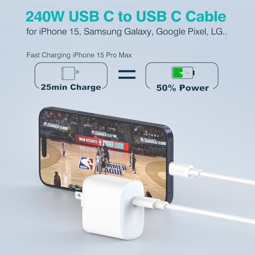 Saturndock SD-US-2M 240W 1PCS-2ND 240W Usb C To Usb C Cable 6.6Ft, Usb-C Charger Cord Type C Fast Charging For Macbook Pro Macbook Air Charger thumb #3