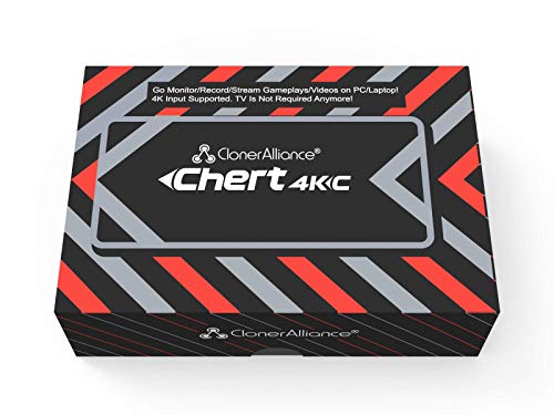 ClonerAlliance Chert 4KC, HDMI to USB-C Video Capture Dongle, Ultra Low Latency, Play Game Consoles on Laptop, Driver Free, 4K Input Supported.