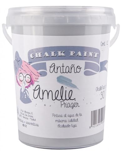 IberNorma Amelie Prager 500ml Pintura a la Tiza para muebles, Chalk paint para decoración y manualidades en madera 0,5L (30 Antaño, 0,5 Litros)