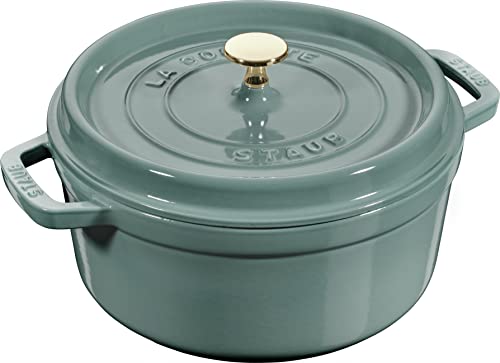 Staub - Cocotte en Fonte Ronde avec Couvercle à Picots 20 cm Eucalyptus - STAUB