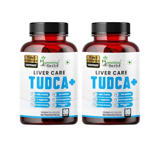 Image of Humming Herbs Liver Care Tudca+ 7 In 1 Formula Blend Of Tudca, L-Arginine, Milk Thistle, Dandelion, Ashwagandha, Panax Ginseng, Astragalus Root-180 Cap, Pack Of 2