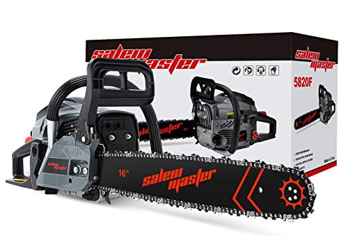 SALEM MASTER Chainsaw for Trees Gas Powered,5820F 58CC 2-Cycle GasChainsaw, 16-Inch Chainsaw, Handheld Cordless Petrol Gasoline Chain Saw for Farm, Garden and Ranch…
